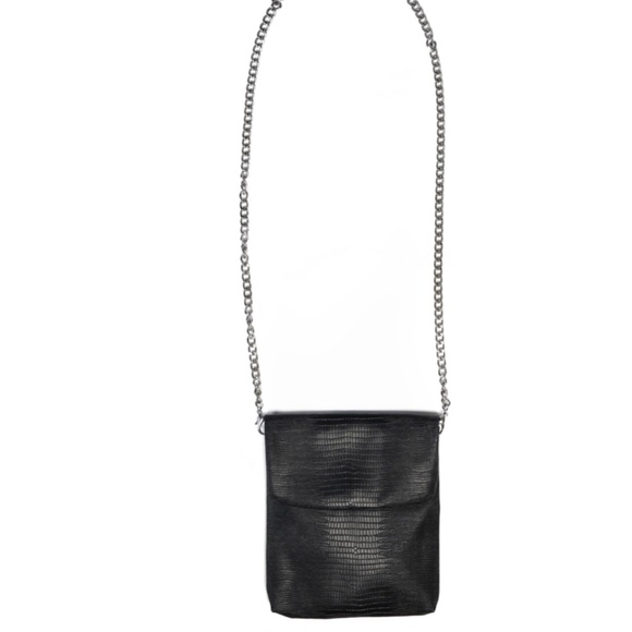Black Faux-Snake Crossbody Mini - Picture 1 of 2